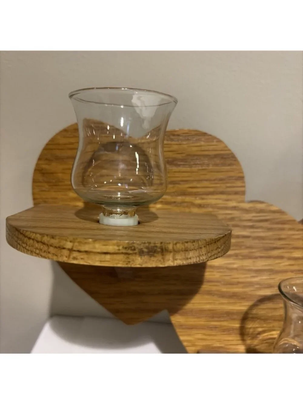 Vintage Wooden Heart Candle Wall Sconce Large 24.5